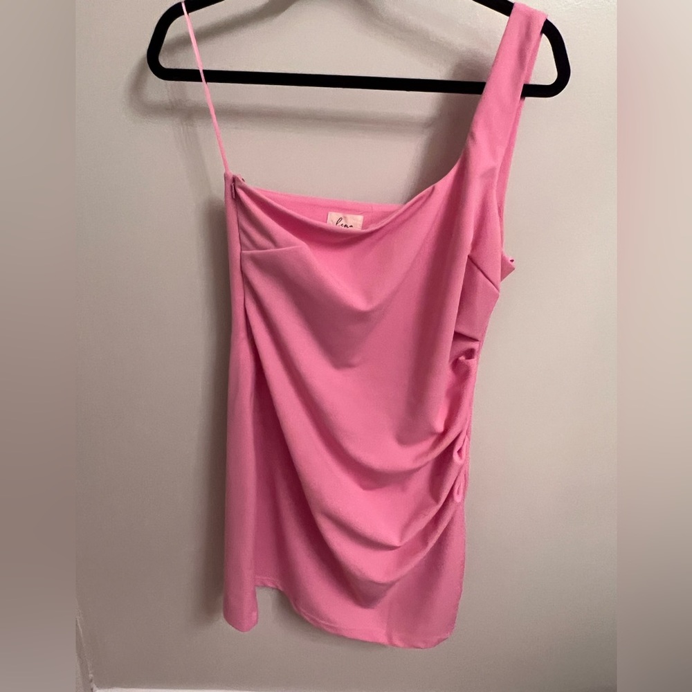 Pink One-Shoulder Dress